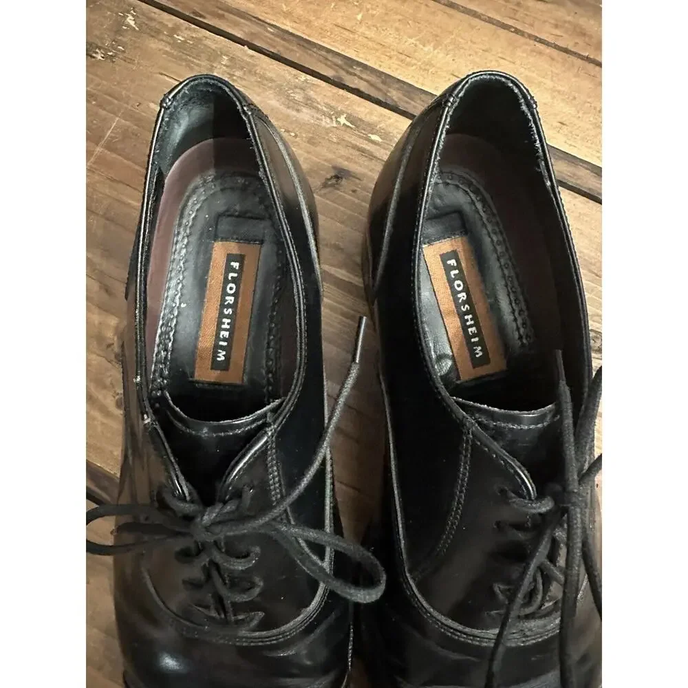 Florsheim Men’s 17067-01 Black Leather Cap Toe Oxfords Dress Shoes Size 9 D